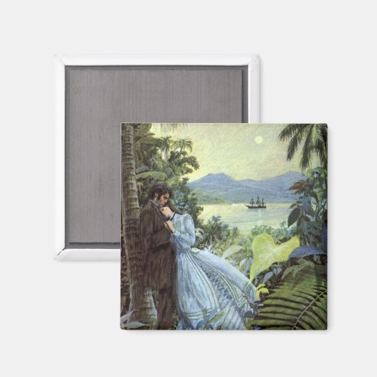liefde en Romance, Romantisch tropisch Uitzicht Magneet (Voorkant / Achterkant)