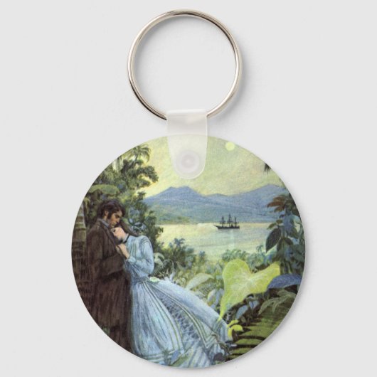  liefde en Romance, Romantisch tropisch Uitzicht Sleutelhanger (Voorkant)