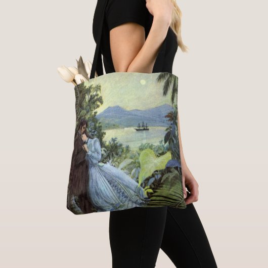  liefde en Romance, Romantisch tropisch Uitzicht Tote Bag (Dichtbij)