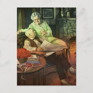 liefde en Romance; Romantische grootouders Briefkaart