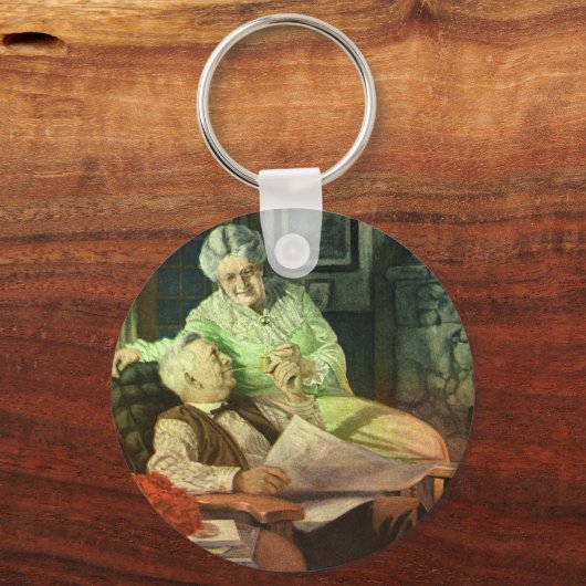  liefde en Romance; Romantische grootouders Sleutelhanger (Achterkant)