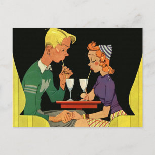 liefde en Romance, Tieners bij de Soda Shop Briefkaart
