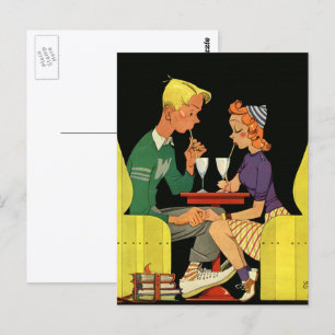  liefde en Romance, Tieners bij de Soda Shop Briefkaart