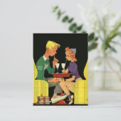  liefde en Romance, Tieners bij de Soda Shop Briefkaart (Staand voorkant)