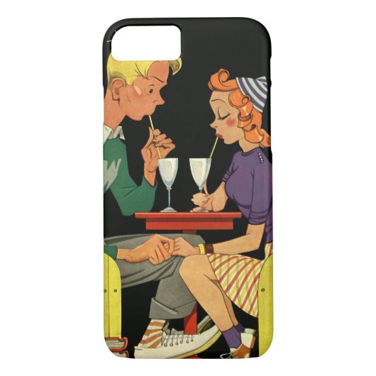 liefde en Romance, Tieners bij de Soda Shop Case-Mate iPhone Case (Achterkant)