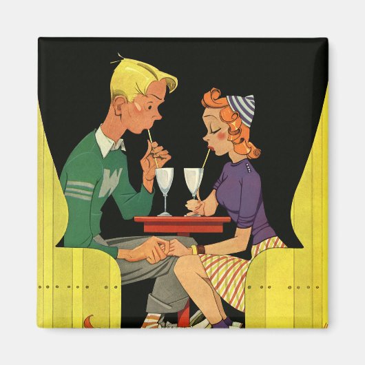  liefde en Romance, Tieners bij de Soda Shop Magneet (Voorkant)
