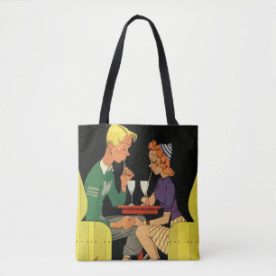  liefde en Romance, Tieners bij de Soda Shop Tote Bag