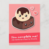 Liefde en Romance - Vanilla Ice Cream en Brownie Briefkaart (Voorkant)