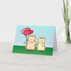 Liefde en Romantiek - Cute egelpaar met hart Kaart