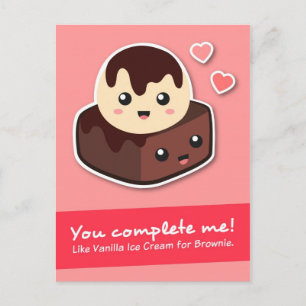 Liefde en Romantiek - Vanille-ijs en Brownie Briefkaart