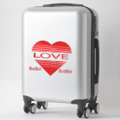 Liefde- en romantiekconceptontwerp met harten-elem sticker (Koffer)