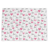 Liefde en roze harten groot cadeauzakje (Voorkant)