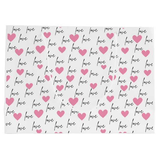 Liefde en roze harten groot cadeauzakje (Achterkant)