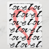 Liefde en Roze Harten Weddenschappen Uitnodiging (Voorkant / Achterkant)