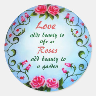 Liefde en Rozen Ronde Sticker