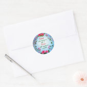 Liefde en Rozen Ronde Sticker (Envelop)
