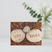Liefde en service - Spirituele religieuze stenen Briefkaart (Staand voorkant)