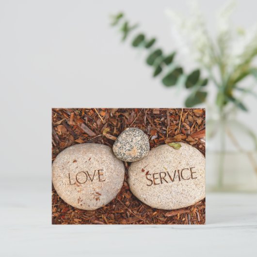 Liefde en service - Spirituele religieuze stenen Briefkaart (Staand voorkant)