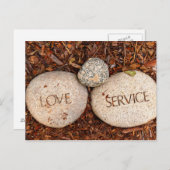 Liefde en service - Spirituele religieuze stenen Briefkaart (Voorkant / Achterkant)