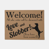 Liefde en Slobber Funny Dog Lover Welkom Mat (Voorkant)