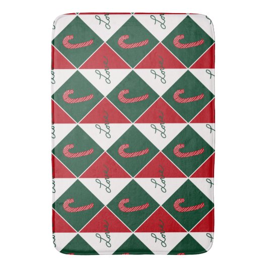 Liefde en snoep Canes Badmat (Voorkant Verticaal)