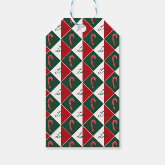 Liefde en snoep Canes Cadeaulabel (Voorkant)