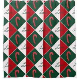 Liefde en snoep Canes Douchegordijn