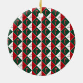 Liefde en snoep Canes Keramisch Ornament (Achterkant)