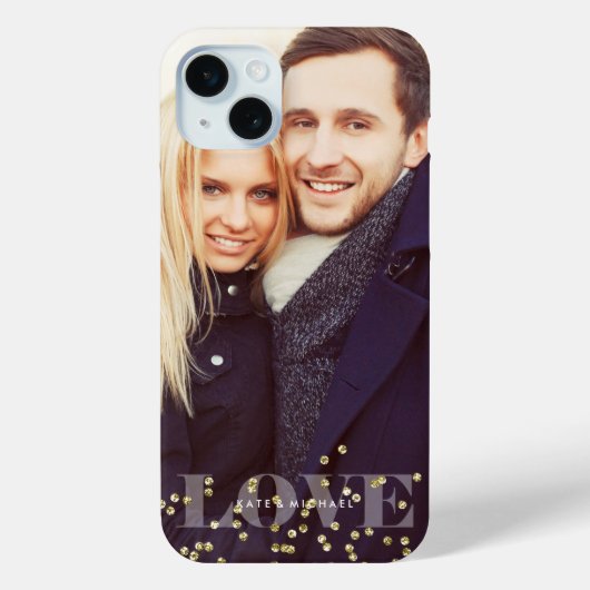 Liefde en Sparkles Overlay Photo Case-Mate iPhone Case (Achterkant)