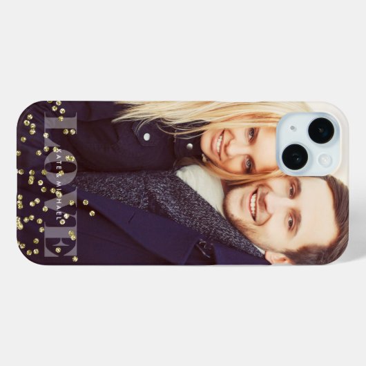 Liefde en Sparkles Overlay Photo Case-Mate iPhone Case (Achterkant (horizontaal))
