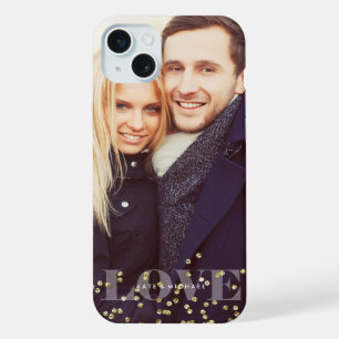 Liefde en sprankels overlay foto iPhone 15 plus case