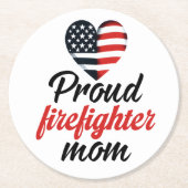 Liefde en steun eert brandweermoeders ronde kartonnen onderzetter (Voorkant)