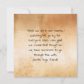 Liefde en steun voor een chronisch zieke vriend kaart (Achterkant)