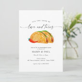 Liefde en Tacos Engagement Party Kaart (Staand voorkant)