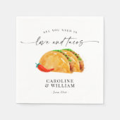 Liefde en Tacos Proefbruiloft Dinner Servet (Voorkant)