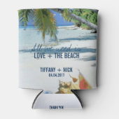 Liefde en tropische huwelijksdag blikjeskoeler (Voorkant)