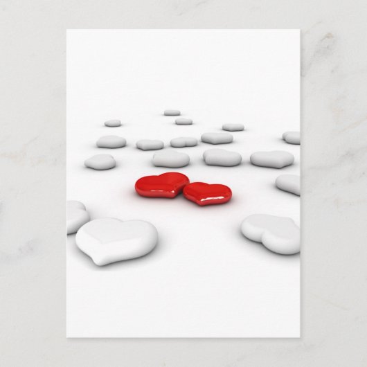 Liefde en veel harten briefkaart (Voorkant)