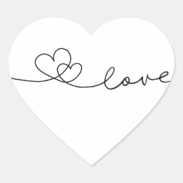 liefde en verbonden harten hart sticker