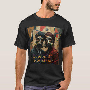 LIEFDE EN VERZET Punjabi Amerikaanse Grafiek T-shirt