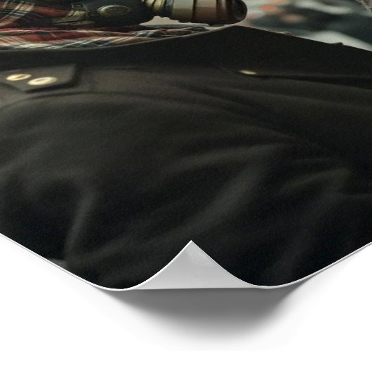 LIEFDE EN VERZET Retro Tartan Romantiek Poster (Hoek)