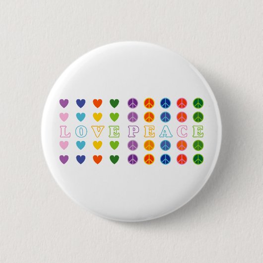 Liefde en vrede (02) ronde button 5,7 cm (Voorkant)