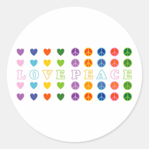 Liefde en vrede (02) ronde sticker