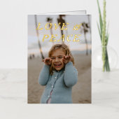 Liefde en vrede 8 Foto Gevouwen Gouden Folie Folie Feestdagenkaart (Voorkant)