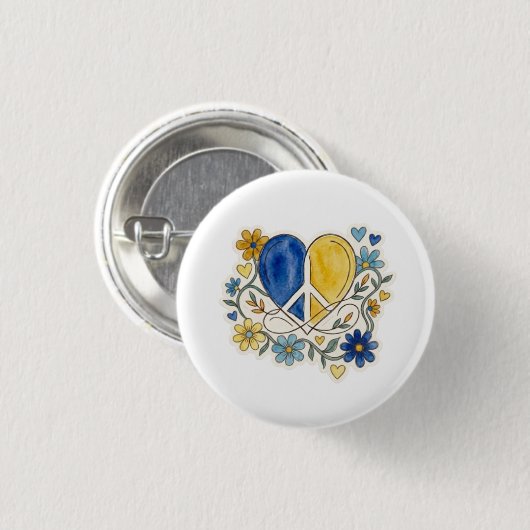 Liefde En Vrede Bloem Ronde Button 3,2 Cm (Voorkant /achterkant)