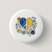 Liefde En Vrede Bloem Ronde Button 3,2 Cm (Voorkant)