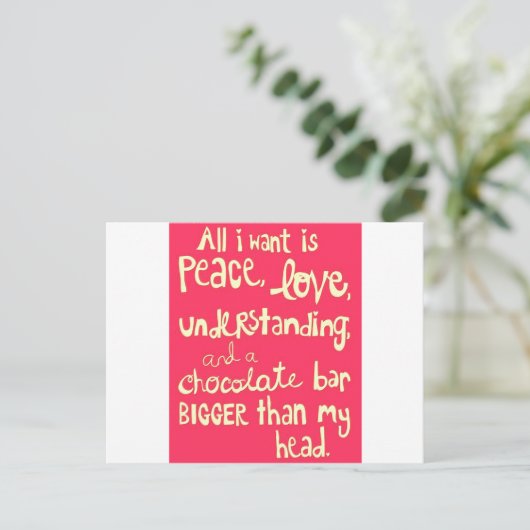 Liefde en vrede briefkaart (Staand voorkant)