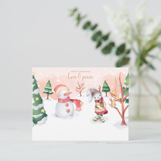 Liefde en vrede briefkaart (Staand voorkant)