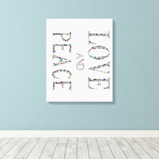 Liefde en vrede canvas afdruk (Insitu (Houten vloer))