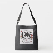 Liefde en vrede crossbody tas (Achterkant)
