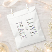 Liefde en Vrede - Edelstenen Lettering Design Bedankzakje (Geknipt)